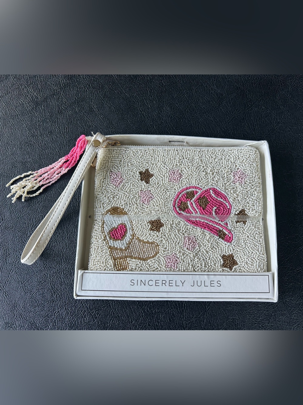 Cowgirl Beaded Wristlet Pouch
